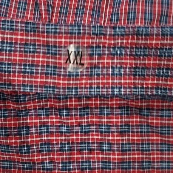 NWT Arrow Wrinkle Free Red, Blue, White Plaid Short Sleeve Button Down Shirt XXL - Picture 7 of 12